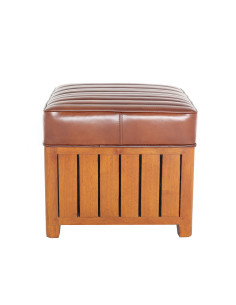 Côté Loges | Pouf carré Cook en bois finition vintage