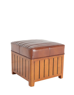 Côté Loges | Pouf carré Cook en bois finition vintage 2