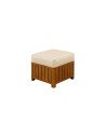 Pouf Cook carré cuir beige