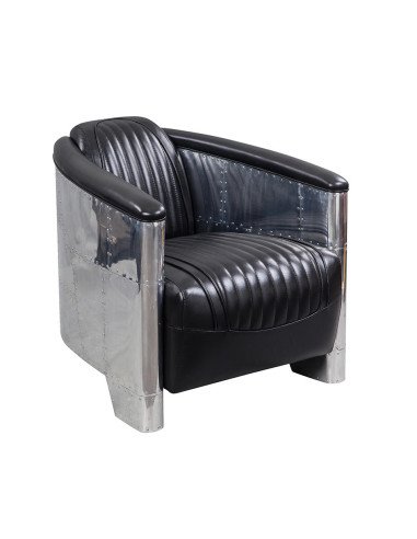 Fauteuil club aviateur cuir noir