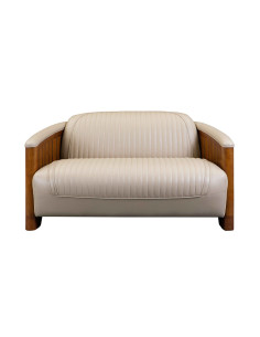 Côté Loges | Canapé Cook 2 places cuir beige élégant 2