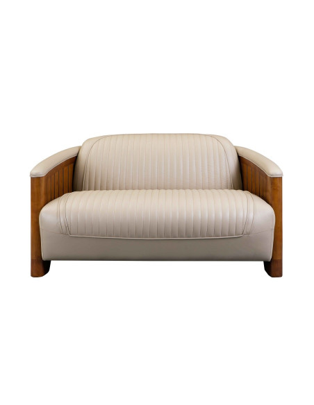 Côté Loges | Canapé Cook 2 places cuir beige élégant