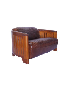 Côté Loges | Canapé Cook 2 places cuir vintage chic