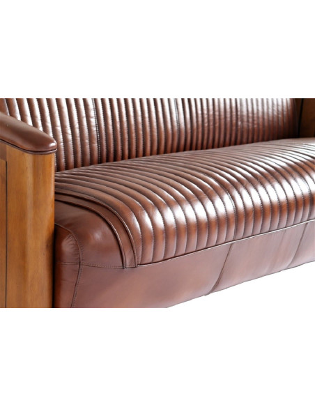 Côté Loges | Canapé Cook 2 places cuir vintage chic