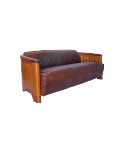Côté Loges | Canapé Cook 3 places cuir vintage artisanal