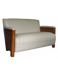 Côté Loges | Canapé Barret 2 places cuir beige chic 2