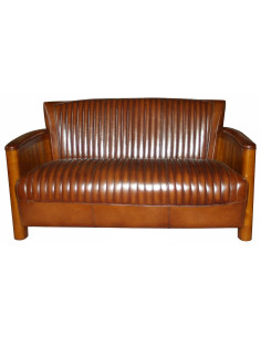 Côté Loges | Canapé Barret 2 places cuir vintage brut