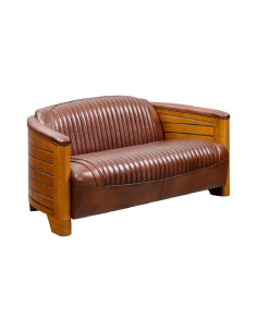 Côté Loges | Canapé Polo 3 places cuir vintage design