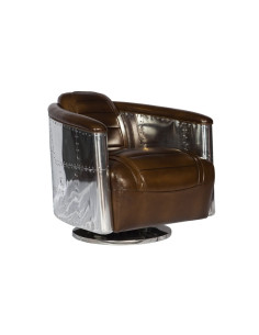 Côté Loges | Fauteuil aviateur cuir vintage pivotant design
