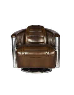 Côté Loges | Fauteuil aviateur cuir vintage pivotant design 2