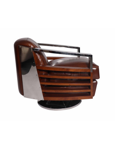 Côté Loges | Fauteuil pivotant Washington vintage noyer