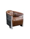 fauteuil club cuir marron vintage