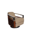 Côté Loges | Fauteuil pivotant Washington beige noyer