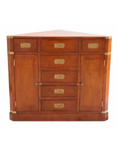 Côté Loges | Encoignure Magellan en bois massif et laiton