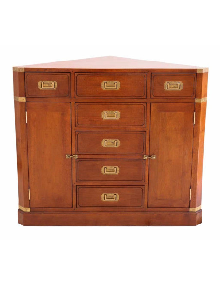 Côté Loges | Encoignure Magellan en bois massif et laiton