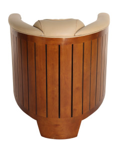 Côté Loges | Fauteuil club Cook en cuir beige artisanal 2