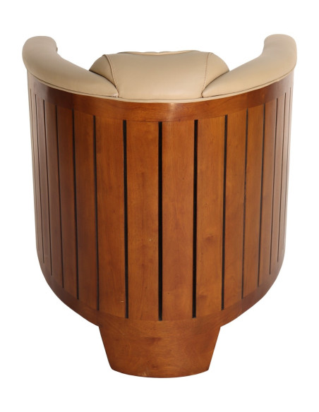 Côté Loges | Fauteuil club Cook en cuir beige artisanal