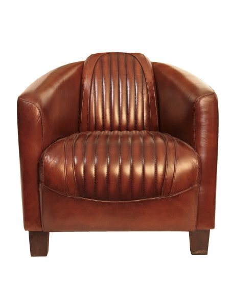 Côté Loges | Fauteuil N°1 Sport vintage en cuir de vachette