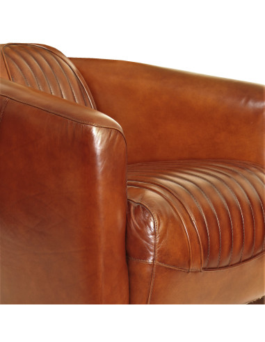 Côté Loges | Fauteuil N°1 Sport vintage en cuir de vachette