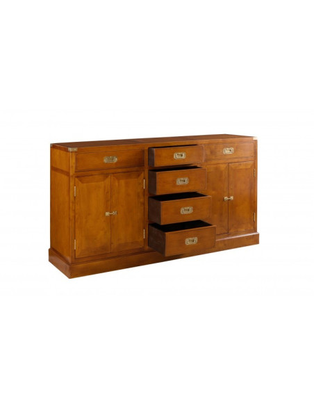 Côté Loges | Enfilade Magellan bois massif et laiton