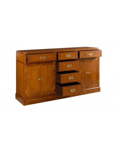 Côté Loges | Enfilade Magellan bois massif et laiton