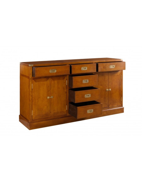 Côté Loges | Enfilade Magellan bois massif et laiton