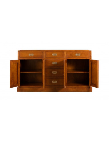 Côté Loges | Enfilade Magellan bois massif et laiton