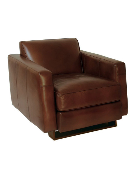 Côté Loges | Fauteuil Milano cuir vintage et bois massif