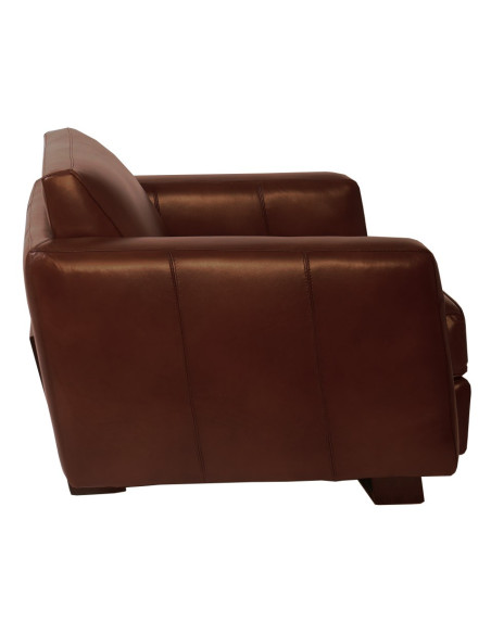 Côté Loges | Fauteuil Milano cuir vintage et bois massif