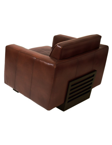 Côté Loges | Fauteuil Milano cuir vintage et bois massif