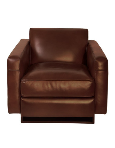 Côté Loges | Fauteuil Milano cuir vintage et bois massif