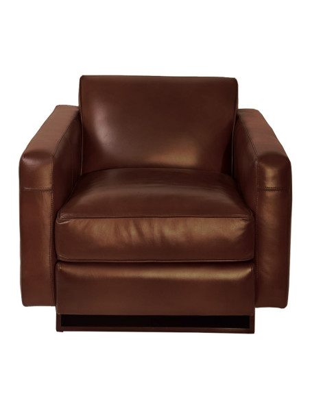 Côté Loges | Fauteuil Milano cuir vintage et bois massif