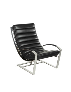 Côté Loges | Fauteuil City en cuir design et structure inox 2