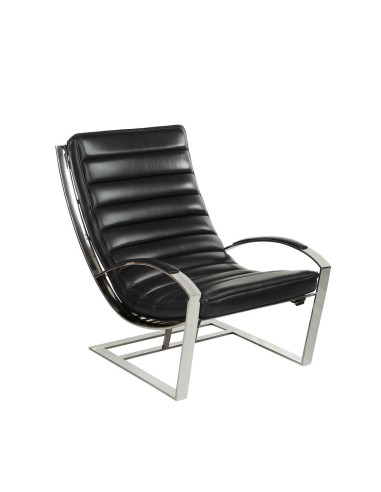 Côté Loges | Fauteuil City en cuir design et structure inox