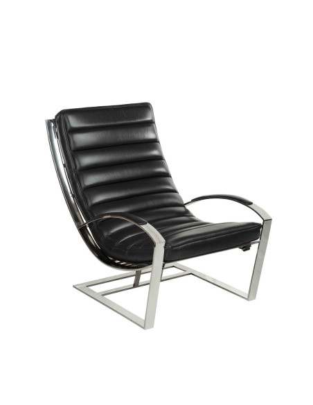 Côté Loges | Fauteuil City en cuir design et structure inox