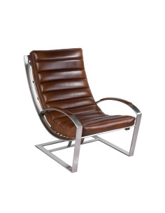 Côté Loges | Fauteuil City en cuir vintage au design industriel