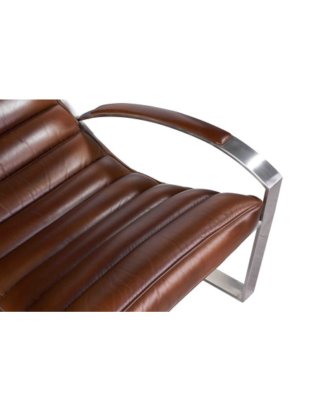 Côté Loges | Fauteuil City en cuir vintage au design industriel