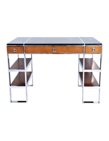 Côté Loges | Bureau Washington N°2 en bois massif et cuir