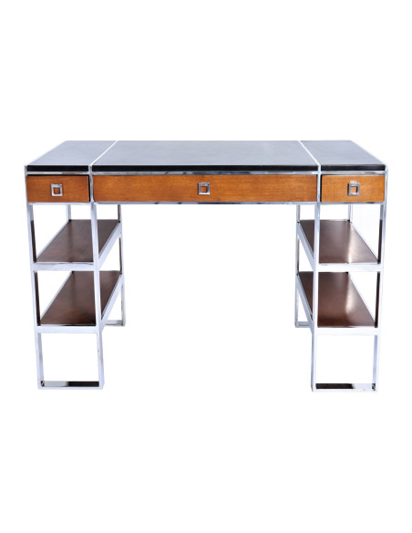 Côté Loges | Bureau Washington N°2 en bois massif et cuir