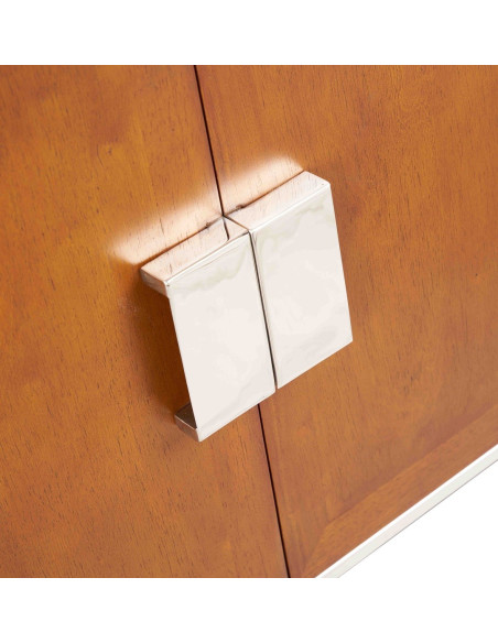 Côté Loges | Bar Marina en bois massif et acier inoxydable