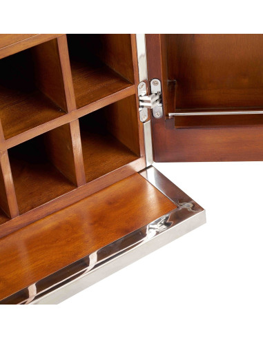 Côté Loges | Bar Marina en bois massif et acier inoxydable