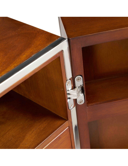 Côté Loges | Bar Marina en bois massif et acier inoxydable