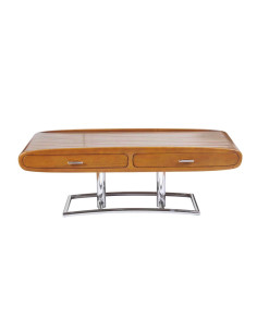 Côté Loges | Table basse Marina en bois et inox design 2