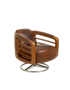 Côté Loges | Fauteuil pivotant Marina en cuir design artisanal