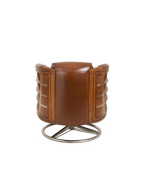 Côté Loges | Fauteuil pivotant Marina en cuir design artisanal