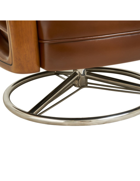 Côté Loges | Fauteuil pivotant Marina en cuir design artisanal