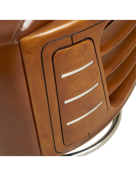 Côté Loges | Fauteuil pivotant Marina en cuir design artisanal