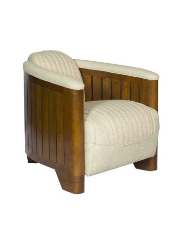 Fauteuil club Cook tissu lin beige