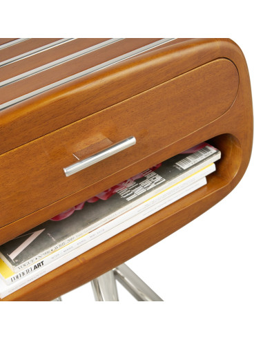 Côté Loges | Chevet Riviera en bois massif et inox design