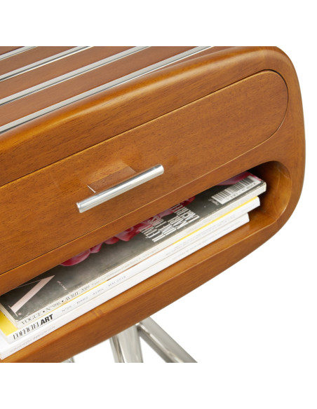 Côté Loges | Chevet Riviera en bois massif et inox design